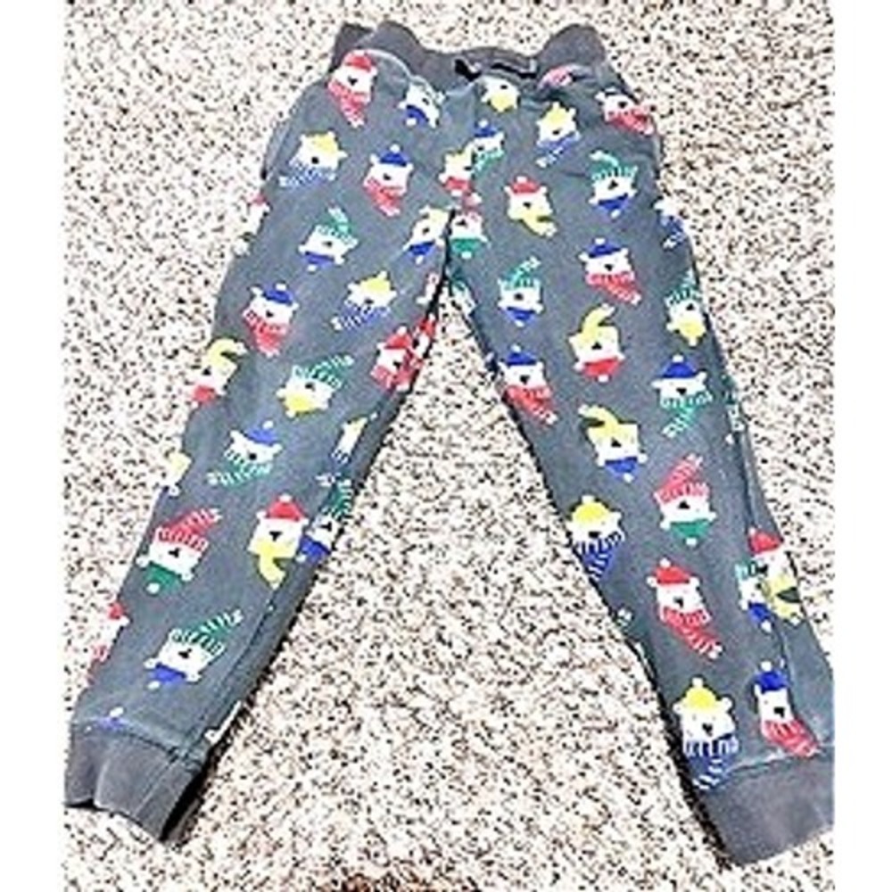 Hanna Andersson Polar Bear Gray Jogger Sweatpants Kids Size 130 US 8 Winter